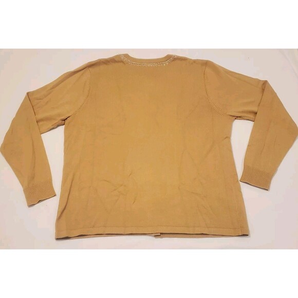 BOB MACKIE WEARABLE ART Sz Medium Sequin Bow Cardigan Holiday Christmas Vintage - Picture 3 of 7